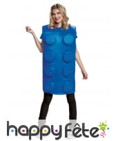 Costume de brique bleu Lego pour adulte