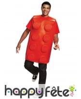 Costume de brique rouge Lego pour adulte