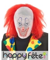 Cagoule de clown avec cheveux rouges