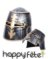 Casque de chevalier, face avant mobile