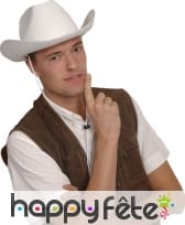 Chapeau de cowboy blanc uni