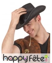 Chapeau de cowboy en feutrine noire, image 1