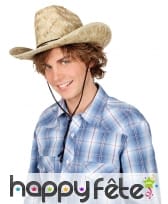 Chapeau de cowboy en paille pour adulte