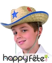 Chapeau de cowboy en paille pour enfant