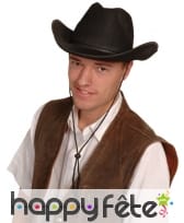 Chapeau de cowboy noir avec bords recourbés
