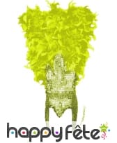 Coiffe de cabaret pailletté avec boa or