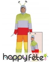 Combinaison de chenille multicolore pour adulte