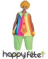 Combinaison de clown coloré pour adulte