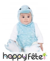 Costume de canard bleu pour bébé, effet peluche