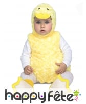 Costume de canard jaune pour bébé, effet peluche