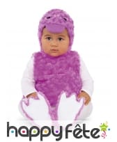 Costume de canard violet pour bébé, effet peluche
