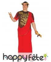 Costume de César antique rouge marron pour homme