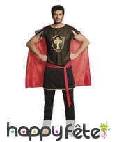 Costume de chevalier médiéval avec cape pour homme