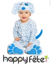 Costume de chiot bleu pour bébé, luxe