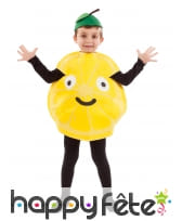 Costume de citron jaune pour enfant