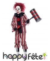 Costume de clown tueur rouge et noir pour garçon