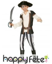 Costume de Corsaire rayé noir et blanc pour garçon
