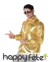 Chemise disco dorée avec sequins, image 1