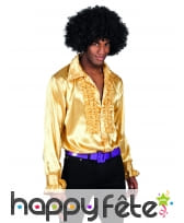 Chemise dorée disco ruche pour homme