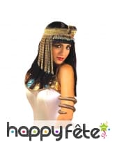 Coiffe dorée dEgyptienne, perles et franges