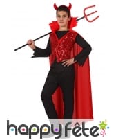 Costume de diable avec cape rouge pour enfant