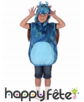 Costume de dragon bleu pour enfant, rembourré