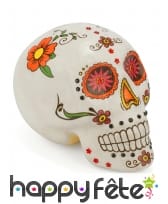Crâne Dia de los muertos décoratif de 15cm