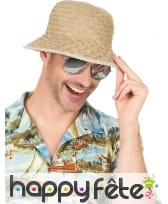Chapeau d'explorateur en paille beige, image 1