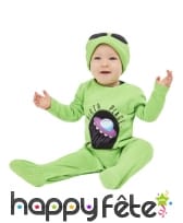 Combinaison d'extraterrestre vert pour bébé