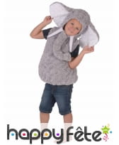 Costume d'éléphant gris en peluche pour enfant, image 2