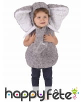 Costume d'éléphant gris en peluche pour enfant