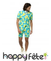 Costume d'été 3 pièces motif ananas pour homme, image 3