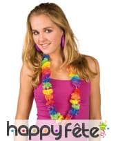 Collier de fleurs hawaien en tissu