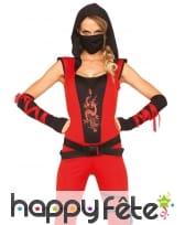 Combinaison de femme ninja rouge, image 1