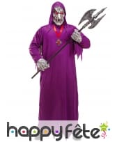 Costume de faucheur démon violet avec masque
