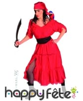 Costume de femme de pirate rouge