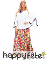 Costume de femme hippie en velours à poids