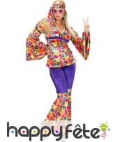 Costume de femme hippie sexy en velours à poids