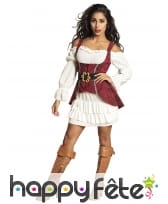 Costume de femme pirate rouge et blanc