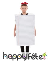 Costume de feuille de papier lignée pour enfant, image 2