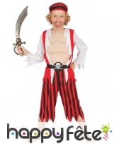 Costume de flibustier musclé rayé pour garçon