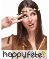 Couronne de fleurs blanches en tissu, image 1