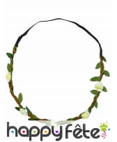 Couronne de fleurs blanches en tissu