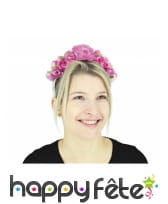 Couronne de fleurs roses pour femme
