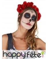 Couronne de fleurs rouge Dia De Los Muertos