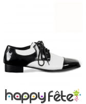 Chaussures de gangster blanche noire pour homme