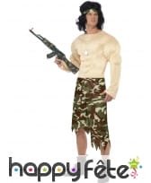 Costume de guerrier muscle rambo
