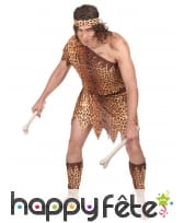 Costume d'homme des cavernes motifs léopard