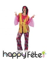 Costume de hippie rose pour femme