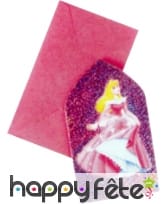Cartes d'invitation + enveloppes princesse Disney